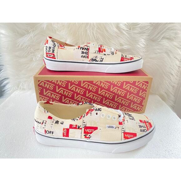 NEW UNISEX VANS OFF THE WALL US 9M Authentic PACKING TAPE design Lace-Up Sneaker - Picture 1 of 12